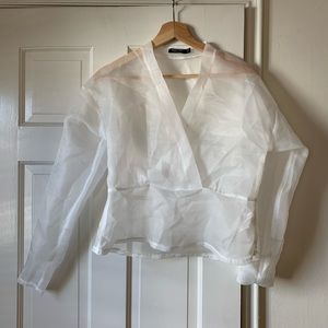 Nastygal Organza Wrap Blouse